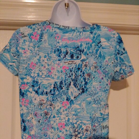 Lilly Pulitzer Etta V-Neck Love North Carolina Coastal Resort Logo Beach - Picture 8 of 12